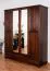 Kleiderschrank Kiefer Vollholz massiv Walnussfarben Junco 02 - Abmessung: 195 x 162 x 60 cm (H x B x T)
