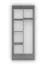 Drehtürenschrank / Kleiderschrank | 192 x 80 x 50 cm | Weiß | Smolikas 69 | 2 Türen | Kleiderstange | rote Holzgriffe | 5 Fächer | viel Ablagefläche