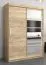 Schiebetürenschrank / Kleiderschrank Aizkorri 03A mit Spiegel, Farbe: Eiche Sonoma - Abmessungen: 200 x 150 x 62 cm (H x B x T)