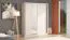 Kleiderschrank mit einer Spiegeltür Apatin 02, Schiebetürenschrank, zwei Kleiderstangen, 1,8 Meter breit, fünf Fächer, Farbe: Kaschmir, Maße: 215,5 x 180 x 60 cm