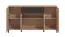 Kommode | drei Drehtüren | 1 Schublade | Farbe: Eiche Artisan / Schwarz | 6 Fächer | Maße: 170 x 40 x 90 cm | Sideboard | ABS-Kantenschutz
