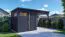 Gartenhaus Kiel 02 mit Anbaudach, inkl. Fußboden, Gerätehaus, Anthrazit - 19 mm Elementgartenhaus, Grundfläche: 10,51 m², Flachdach