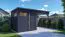 Gartenhaus Kiel 02 mit Anbaudach, inkl. Fußboden, Gerätehaus, Anthrazit - 19 mm Elementgartenhaus, Grundfläche: 10,51 m², Flachdach