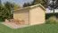 Gartenhaus Wiesentraum 06, 44 mm Blockbohlenhaus, Naturbelassen, Grundfläche 12 m², mit 1 Doppeltür und 1 Einzelfenster, Satteldach