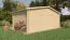 Gartenhaus Wiesencharme 02, 44 mm Blockbohlenhaus, Grundfläche 16 m², Satteldach, Naturbelassen, mit 1 Doppeltür und 2 Einzelfenstern