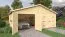 Doppelgarage TW 52 | Fichten- und Kiefernholz | Grundfläche 40,46 m² | Holzgarage mit Satteldach | Doppelflügeltor, Doppelfenster und Einzeltür