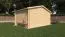 Gartenhaus Wiesenlust 01, 34 mm Blockbohlenhaus, Naturbelassen, Grundfläche 11,8 m², mit 1 Doppeltür und 2 Einzelfenstern, Satteldach