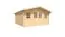 Gartenhaus Wiesenlust 02, Naturbelassen, Grundfläche: 16 m², 34 mm Blockbohlenhaus, Satteldach, mit 1 Doppeltür und 2 Einzelfenstern