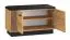 Sitzbank mit Stauraum / Schuhschrank Lautela 03, Farbe: Eiche / Schwarz - Abmessungen: 49 x 80 x 34 cm (H x B x T), mit 2 Türen und 2 Fächern