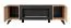 TV-Unterschrank Nordkapp 05, Farbe: Hickory Jackson / Schwarz - Abmessungen: 52 x 160 x 45 cm (H x B x T), mit zwei Fächern und einen Schwarzen Biokamin