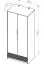 Moderner Kleiderschrank Soft-Close-System Mackinac 02, Farbe: Weiß / Eiche / Grafit matt, ABS-Kantenschutz, Maße: 196 x 82 x 53 cm, mit zwei Türen, einer Schublade und ein Fach
