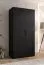 Drehtürenschrank / Kleiderschrank | 1 Meter breit | ABS-Kantenschutz | Griffe: Schwarz | Farbe: Schwarz | Maße: 100 x 52 x 202 cm | für Schlafzimmer