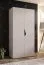 Drehtürenschrank / Kleiderschrank | 1 Meter breit | ABS-Kantenschutz | Griffe: Schwarz | Farbe: Kaschmir | Maße: 100 x 52 x 202 cm | für Schlafzimmer