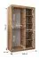 Schiebetürenschrank mit einen Spiegel Bernina 05, Farbe: Eiche Artisan, 1,2 Meter breit, fünf Fächer, zwei Kleiderstangen, Kleiderschrank, Aluminiumschienen