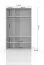Drehtürenschrank / Kleiderschrank mit LED-Rahmen Siumu 22, Farbe: Weiß / Weiß Hochglanz - 226 x 142 x 60 cm (H x B x T)