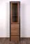 Vitrine Selun 10, Farbe: Eiche Dunkelbraun / Grau - 197 x 50 x 43 cm (H x B x T)