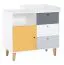 Jugendzimmer - Kommode Syrina 03, Farbe: Weiß / Grau / Gelb - Abmessungen: 97 x 104 x 55 cm (H x B x T)