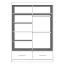 1,5 Meter breiter Schiebetürenschrank / Kleiderschrank mit Spiegel | Grau / Schwarz | Lusatian 10 | 218 x 150 x 61 cm | 2 Schubladen | 6 Fächer