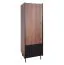 Schrank Mairenke 02, Farbe: Walnuss / Schwarz matt - Abmessungen: 191 x 59 x 55 cm (H x B x T)