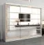 250 cm breiter Kleiderschrank mit 10 Fächern und 3 Türen | Farbe: Sonoma Eiche / Weiß Abbildung