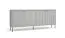 Kommode mit vier Türen Alonnisos 03, Soft-Close-Funktion, Farbe: Grau, vier Fächer, Maße: 89 x 207 x 41 cm, Griffe & Beine: Metall, für Wohnzimmer
