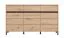 Kommode | 3 Drehtüren | 1,5 m breit | Farbe: Eiche Artisan | 3 Schubladen | Maße: 157 x 40 x 90 cm | Sideboard | ABS-Kanten | 6 Fächer | Beine: Schwarz