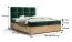Modernes Einzelbett mit weichen Veloursstoff Pilio 46, Farbe: Beige / Eiche Golden Craft - Liegefläche: 140 x 200 cm (B x L)