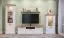 Vitrine Lotofaga 09, Farbe: Weiß / Walnuss - 200 x 66 x 48 cm (H x B x T)