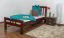 Kinderbett / Jugendbett "Easy Premium Line" K8, Buche Vollholz massiv dunkelbraun lackiert - Maße: 90 x 190 cm