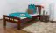 Einzelbett "Easy Premium Line" K8, Buche Vollholz massiv dunkelbraun lackiert - Liegefläche: 90 x 190 cm