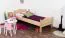 Kinderbett / Jugendbett Buche Vollholz massiv natur 113, inkl. Rollrost - 80 x 200 cm (B x L)