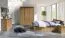 Schlafzimmer Komplett - Set B "Matam", mit Doppelbett 160x200, inkl. Lattenrost, Farbe: Eiche, 2 Nachtkommoden, Kleiderschrank, Kommode, Spiegel