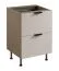 Küchenunterschrank | 2 Schubladen | Farbe: Eiche Baltic Storm / Beige | verstellbare Beine | Metallgriff | Soft-Close Funktion | 60 x 52 x 87 cm | hochwertig Verarbeitet