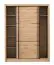 Kleiderschrank / Schiebetürenschrank mit sechs Fächer Panevo 02, Farbe: Eiche Artisan, eine Kleiderstange, Maße: 215,5 x 166 x 60 cm, stilvoll