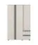 Großer Kleiderschrank für Kinderzimmer / Jugendzimmer Peter 09, drei Türen, Farbe: Kiefer Weiß / Beige / Rosa / Blau, Maße: 200 x 128 x 56 cm, Soft-close
