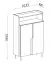 Kommode | Farbe: Kaschmir / Alba-Walnuss | 2 Drehtüren | 3 Fächer | 103 x 42 x 160 cm | Highboard | Metallfüße | Push-to-open Funktion