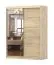 Schiebetürenschrank / Kleiderschrank mit Spiegel | 200 x 150 x 61 cm | Braun / Artisan | Bucegi  17 | 2 Türen | 6 Fächer | Griffe: Aluminium