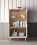 Vitrine Humboldt 03 | Maße: 92 x 40 x 156 cm | Farbe: Eiche Cremona / Kaschmir | Beine: Metall | 4 Türen | Soft-Close | ABS-Kanten