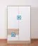 Kinderzimmer - Kommode Fabian 07, Farbe: Eiche Hellbraun / Weiß / Blau - 130 x 80 x 40 cm (H x B x T)