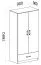 Kinderzimmer - Drehtürenschrank / Kleiderschrank Frank 01, Farbe: Weiß / Rosa - 189 x 90 x 50 cm (H x B x T)
