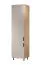 Küchenhochschrank | 2 Drehtüren | Farbe: Eiche Puccini / Beige | Soft-Close Funktion | 60 x 58 x 247 cm | 6 Fächer | Metallgriffe | verstellbare Beine | Türanschlag: Links