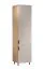 Küchenhochschrank | 2 Drehtüren | Farbe: Eiche Puccini / Beige | Soft-Close Funktion | 60 x 58 x 247 cm | 6 Fächer | Metallgriffe | verstellbare Beine | Türanschlag: Rechts