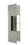 Vitrine mit einer Parsolglastür Idos 03, sechs Fächer, Farbe: Weiß / Weiß Hochglanz / Schwarz, ABS-Kanten, Maße: 190 x 58 x 35 cm, einfaches und modernes Design