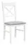 Stuhl Gyronde 22 mit Stoffbezug, Buche massiv Vollholz, Weiß lackiert - 94 x 43 x 44 cm (H x B x T)