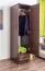 Schmaler Kleiderschrank | 1 Drehtür | 1 Schublade | mit Kleiderstange | 47 cm breit | Massivholz | Farbe: Nuss Abbildung