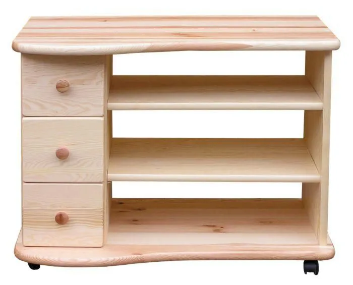 Fernsehtisch Massivholz Farbe: Natur 62x82x46 cm Abbildung
