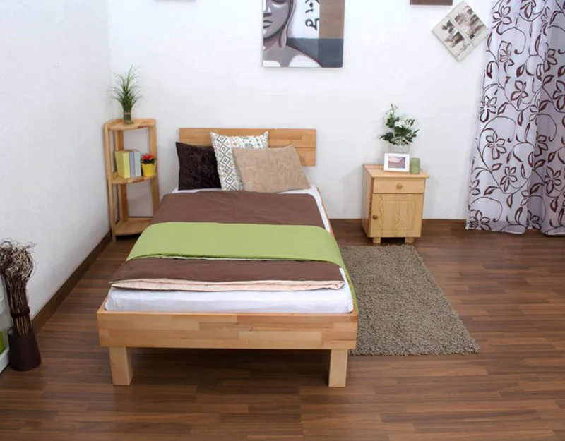 Holzbett Bettgestell Kernbuche 90 x 200 cm geölt Abbildung