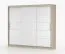2,5 Meter breiter Kleiderschrank / Schiebetürenschrank Eiche / Weiß | Cevennen 04 | 218 x 250 x 61 cm | 3 Türen | 12 Fächer |  Front in Holzoptik