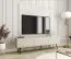 Moderner TV-Schrank / TV-Möbel mit Push-to-open Funktion Horsham 35, Farbe: Beige, ABS-Kantenschutz, drei Kippfächer, Beine: Schwarz, hängend montierbar