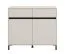 Kommode | 2 Drehtüren | Farbe: Kaschmir | 4 Fächer | Maße: 106 x 40 x 90 cm | ABS-Kanten | modernes Design | Beine: Schwarz | 2 Schubladen